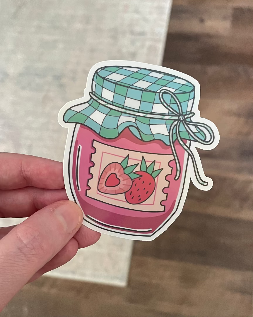 Jam Jar Holographic Vinyl Sticker