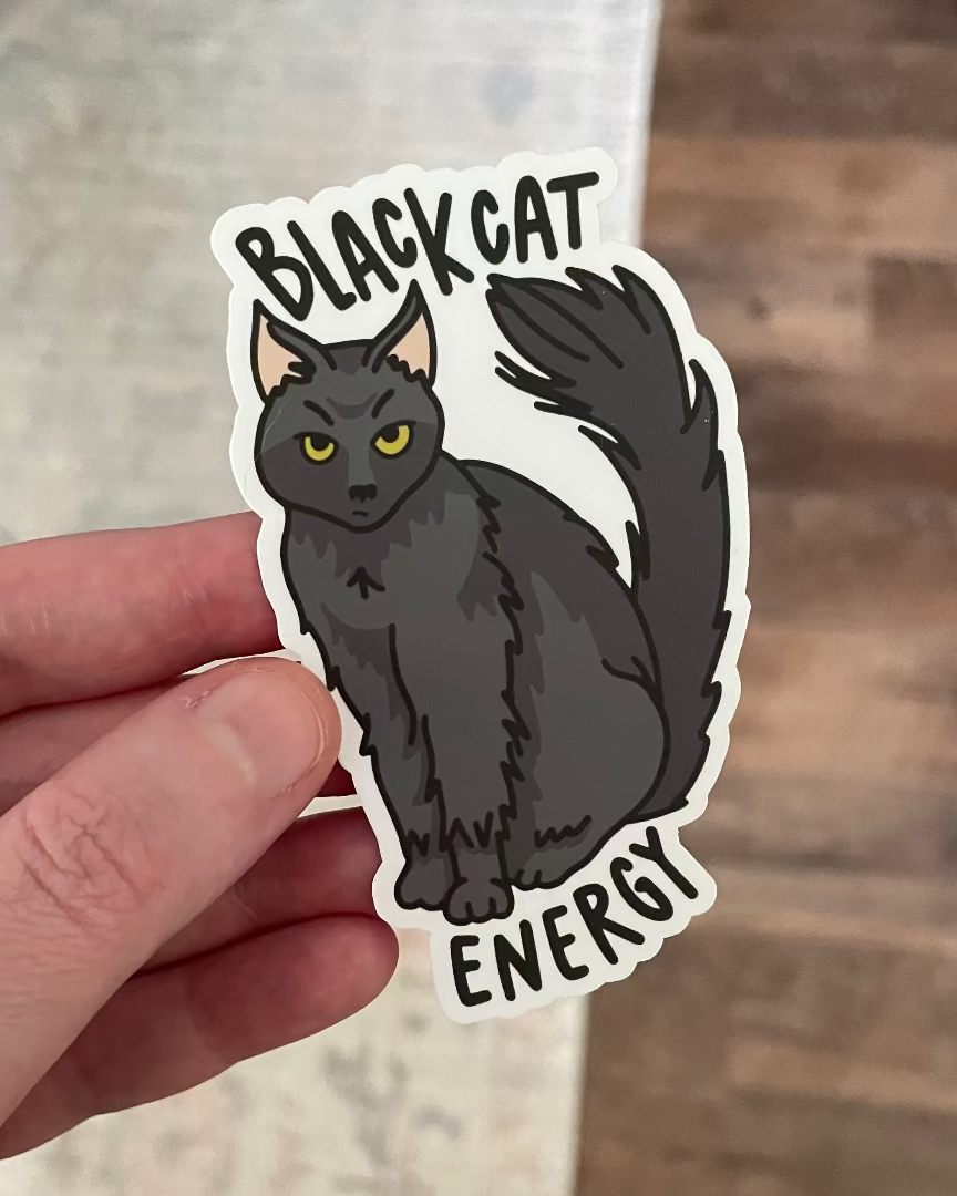 Black Cat Energy Vinyl Sticker