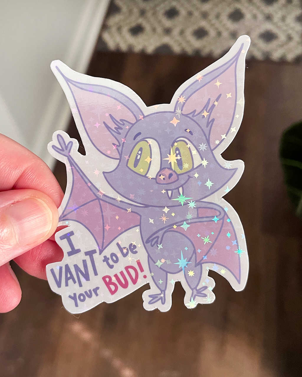Vampire Bud Holographic Vinyl Sticker
