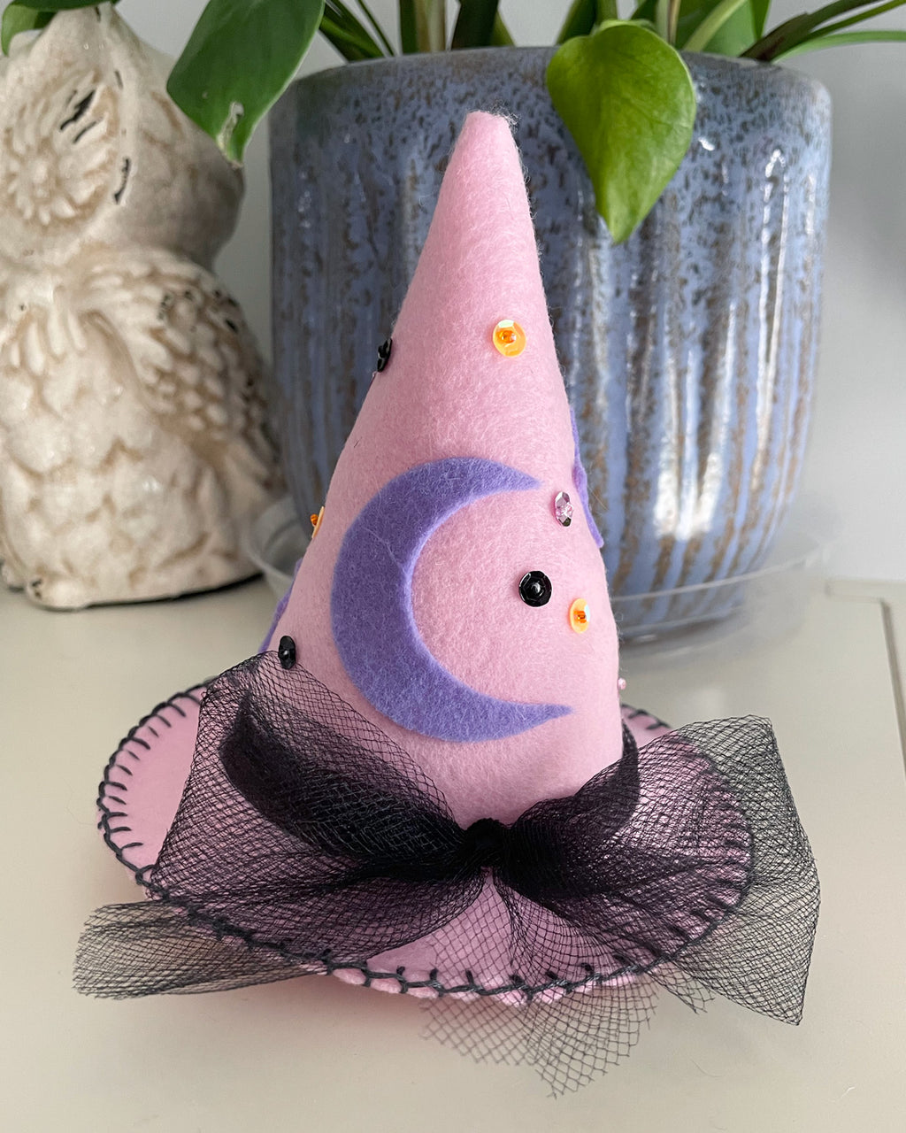 Pink Mini Felt Witch Hat