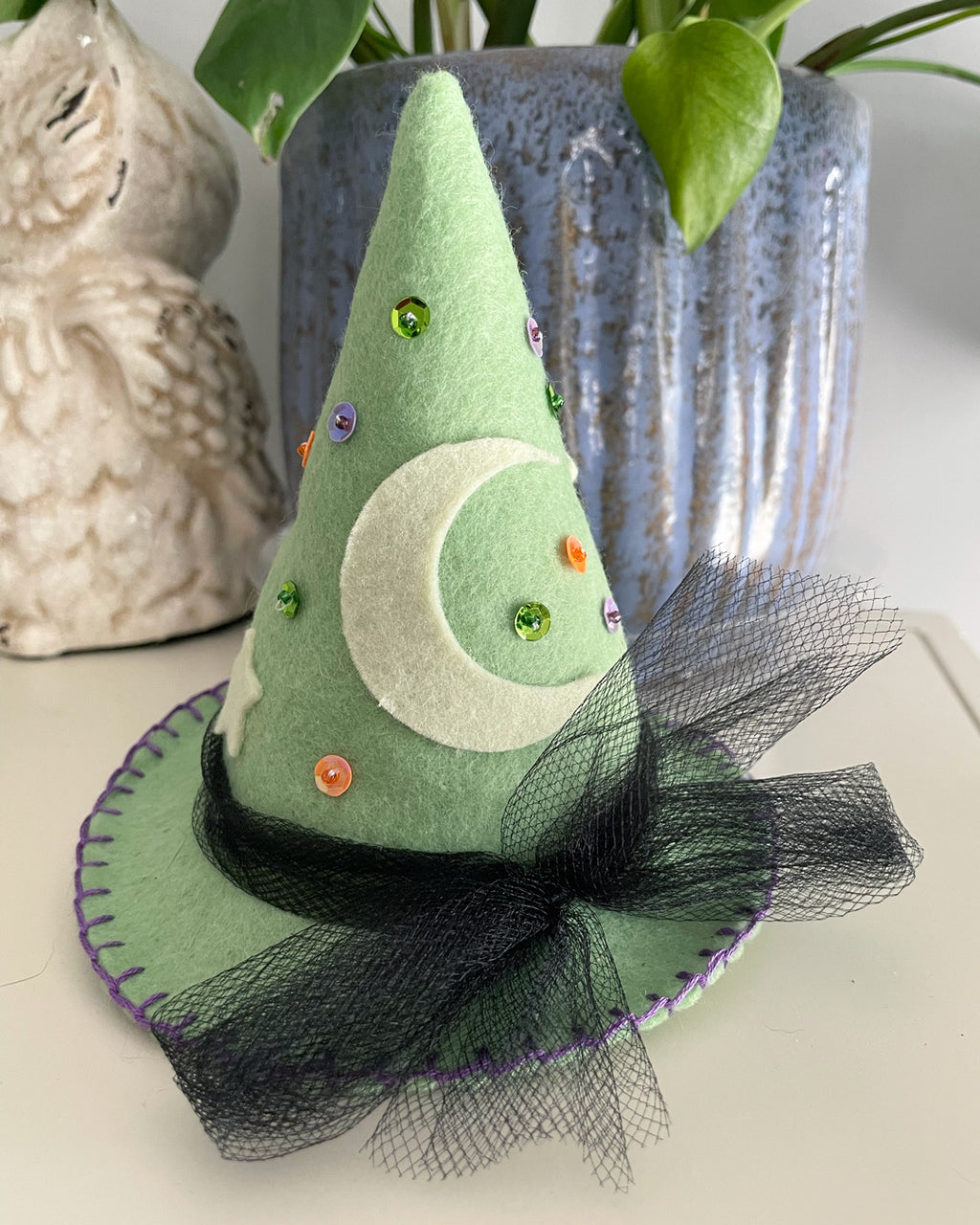 Green Mini Felt Witch Hat
