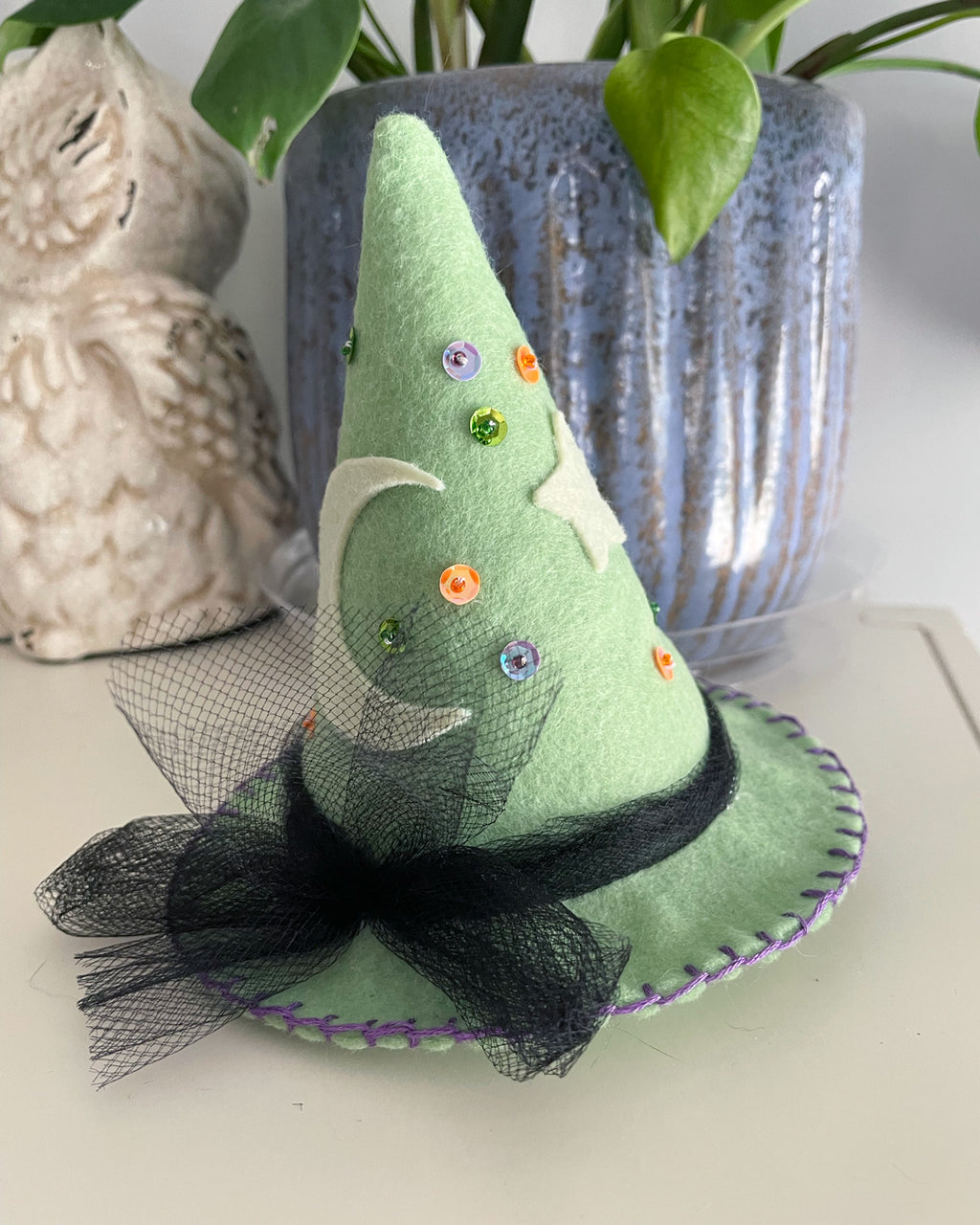 Green Mini Felt Witch Hat