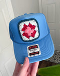 Blue Granny Square Trucker Hat