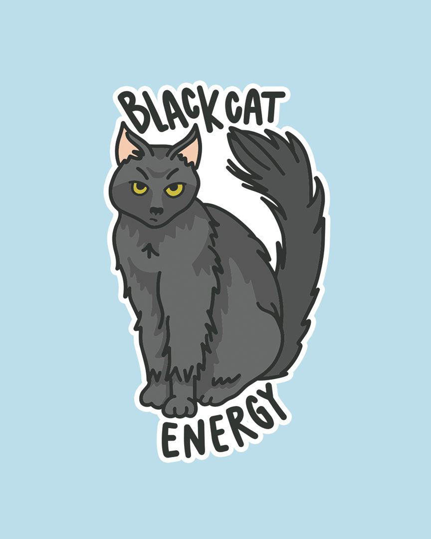 Black Cat Energy Vinyl Sticker