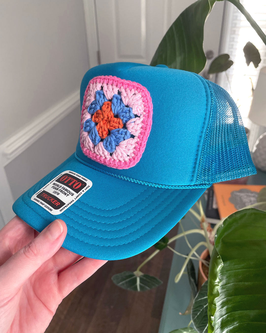 Turquoise Granny Square Hat
