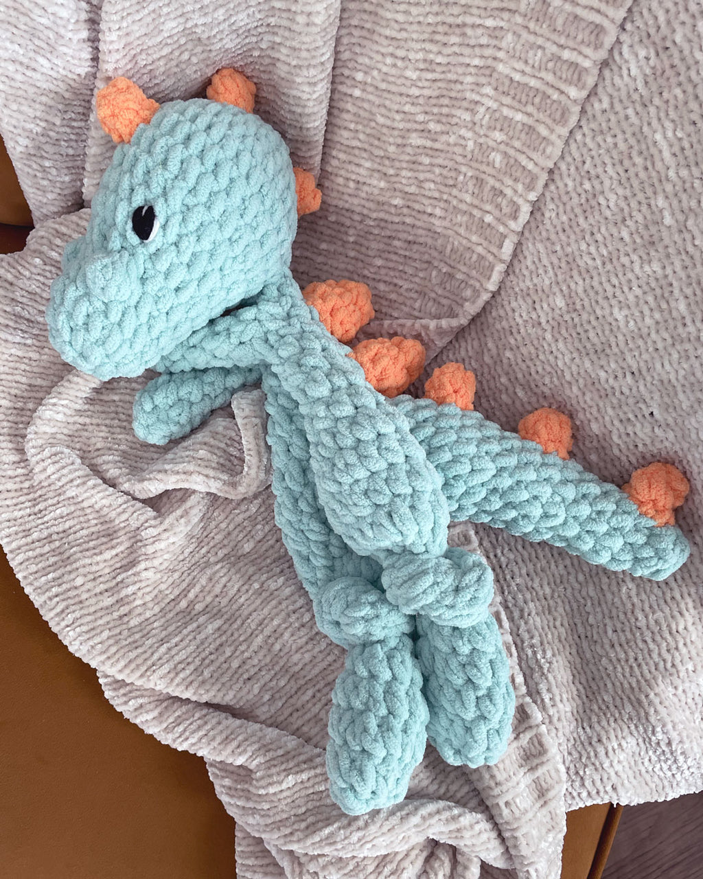 Teal & Orange Dinosaur Lovey