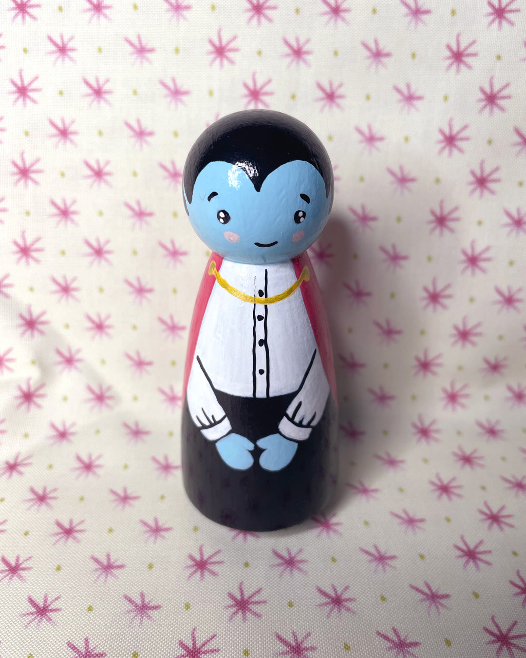 Dracula Wooden Peg Doll