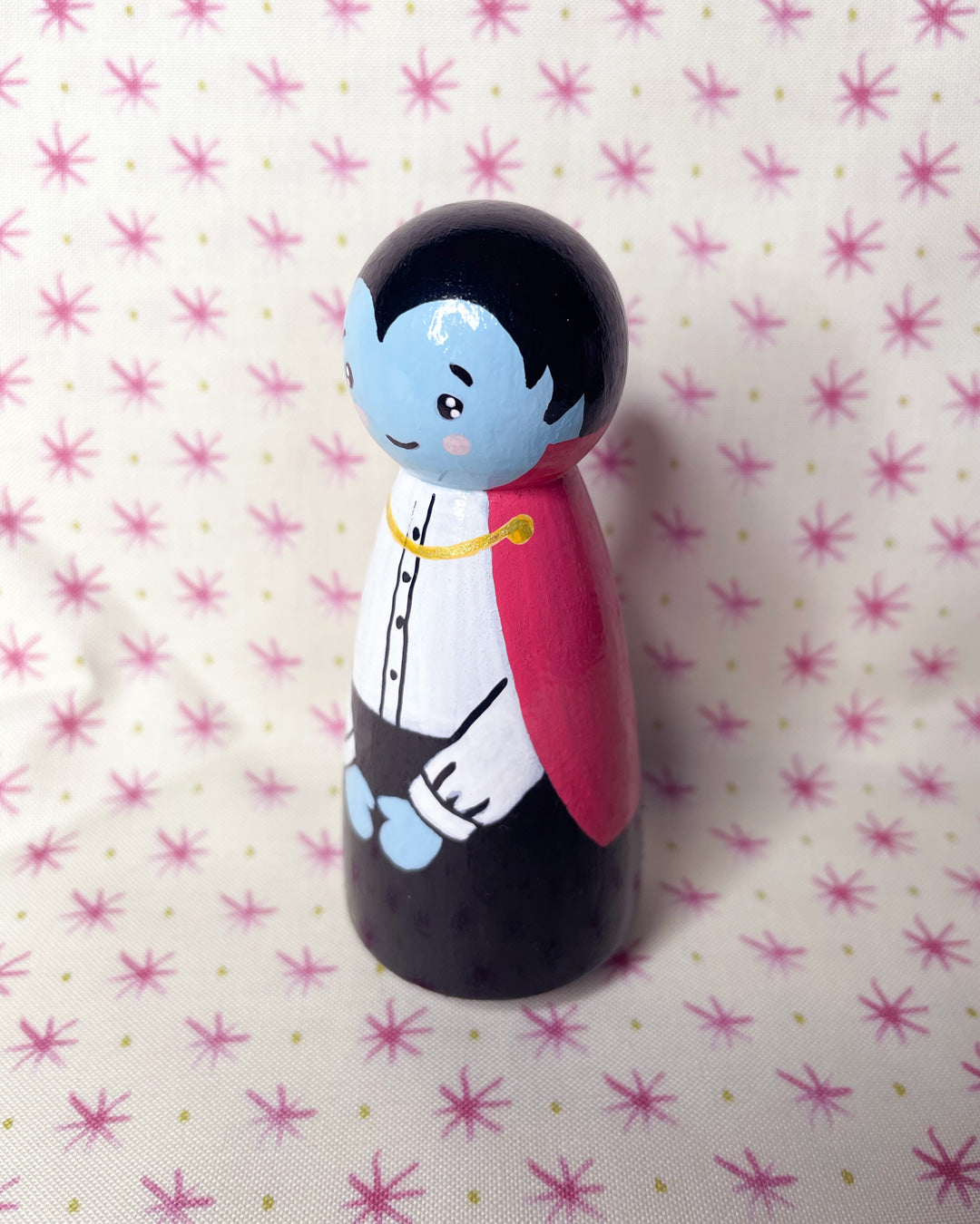 Dracula Wooden Peg Doll