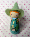 Moonlit Forest Witch Wooden Peg Doll