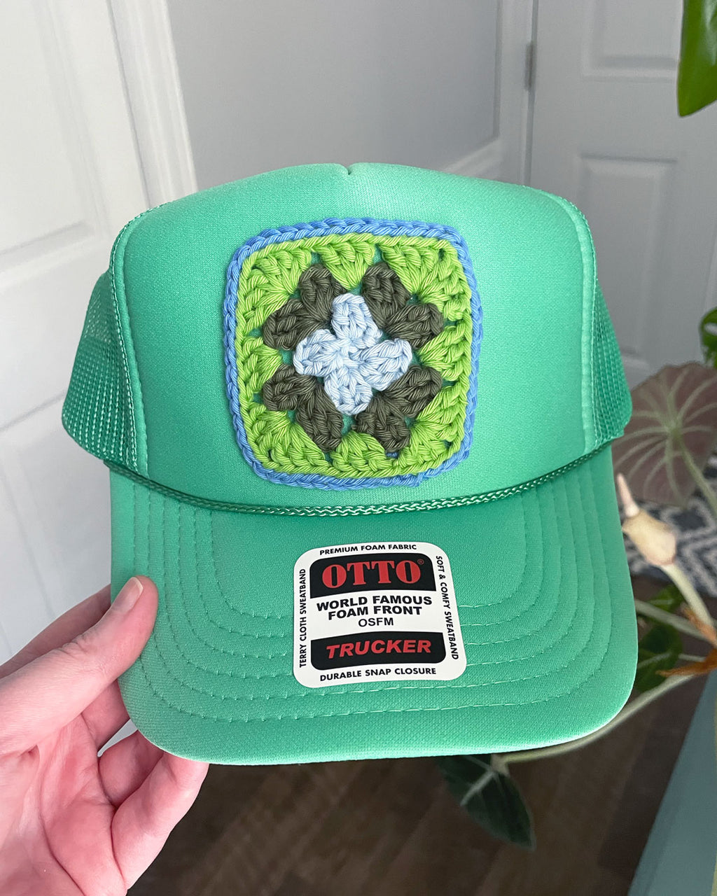 Green Granny Square Hat