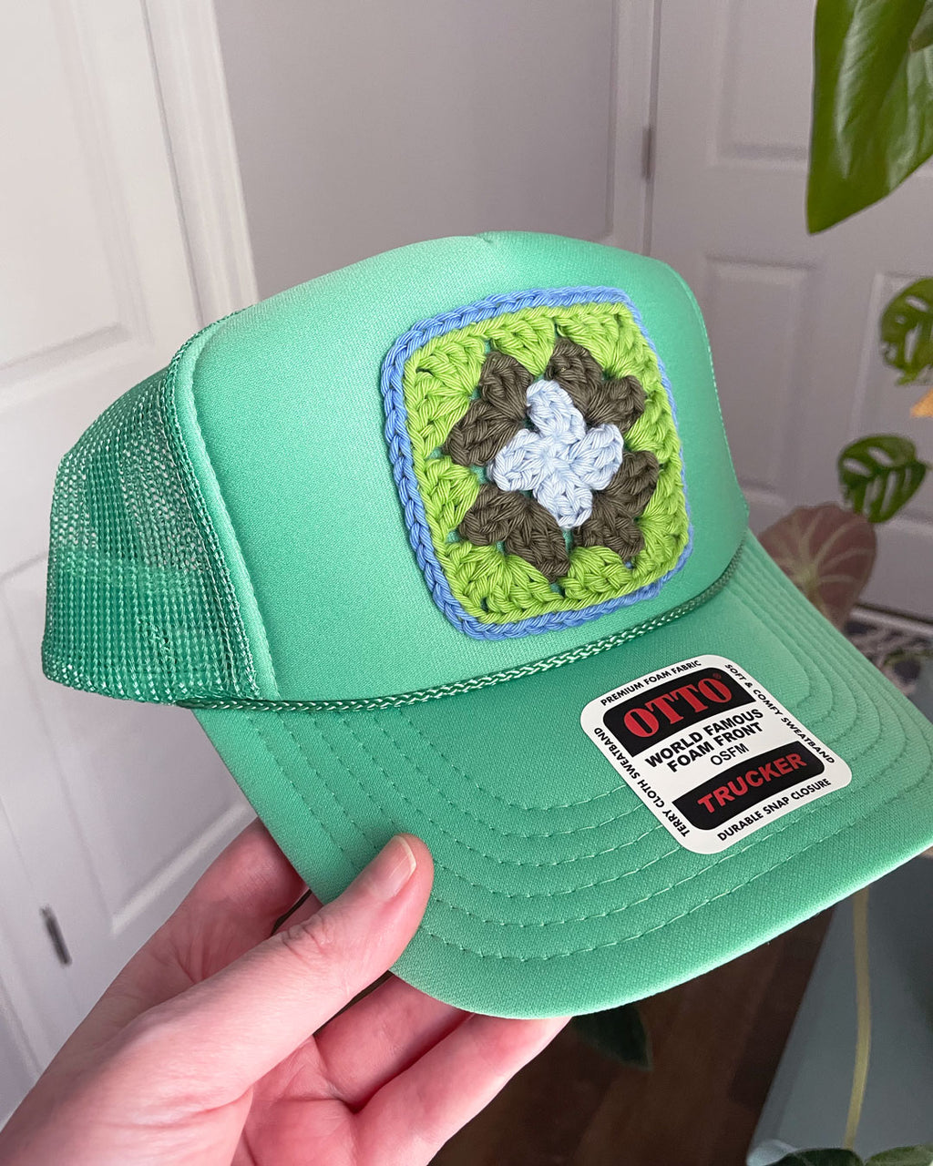Green Granny Square Hat