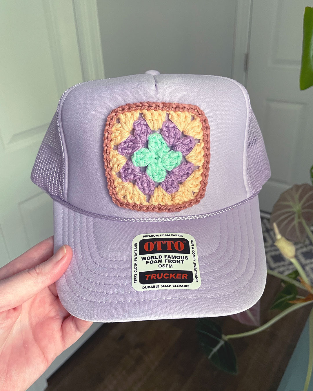 Lavender Granny Square Hat