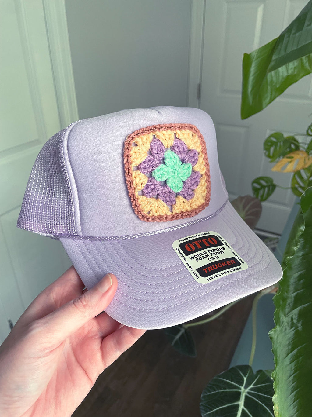 Lavender Granny Square Hat