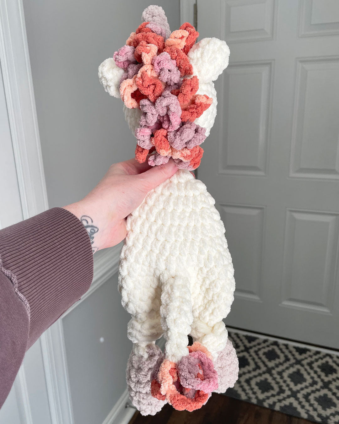 Unicorn Lovey with Pink Multi Mane