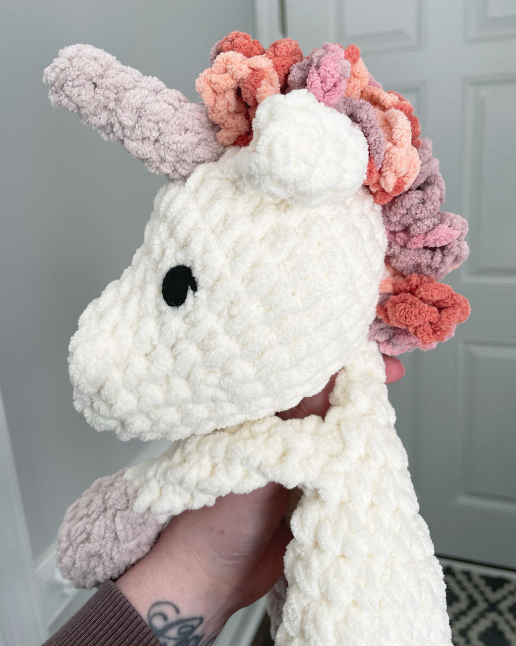 Unicorn Lovey with Pink Multi Mane