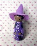 Midnight Skies Witch Wooden Peg Doll