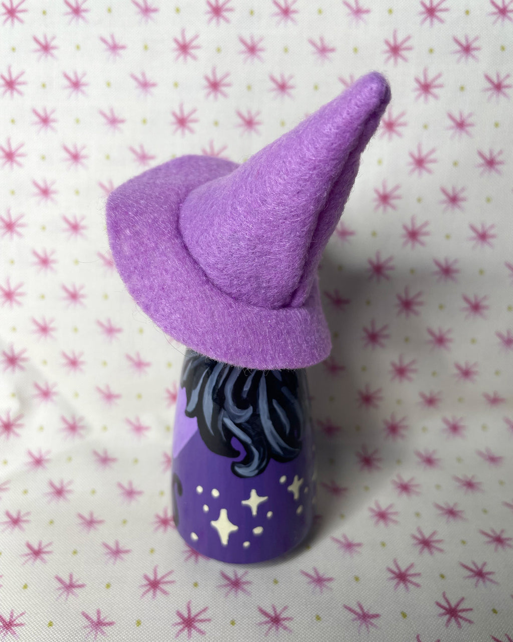 Midnight Skies Witch Wooden Peg Doll