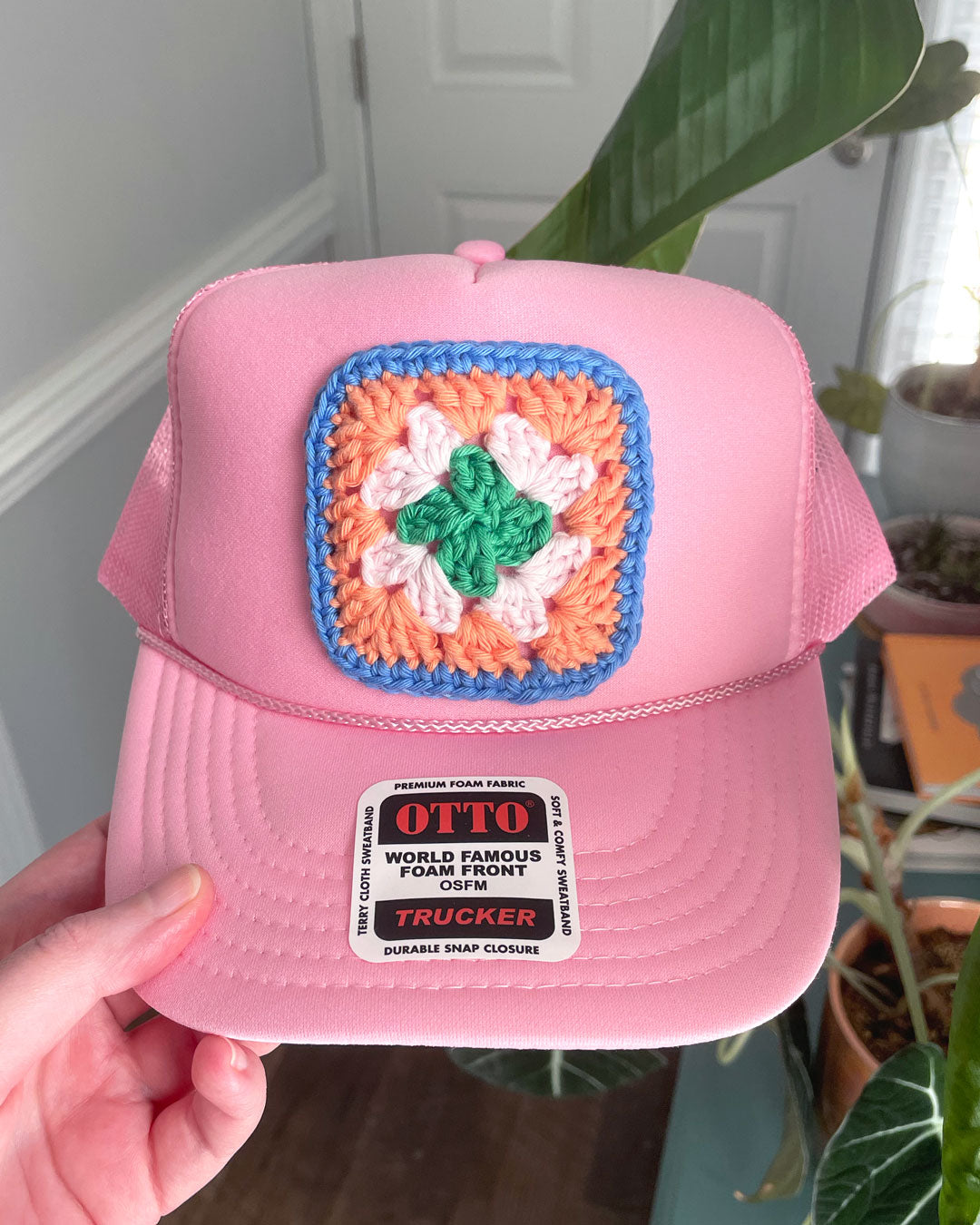 Pink Granny Square Hat