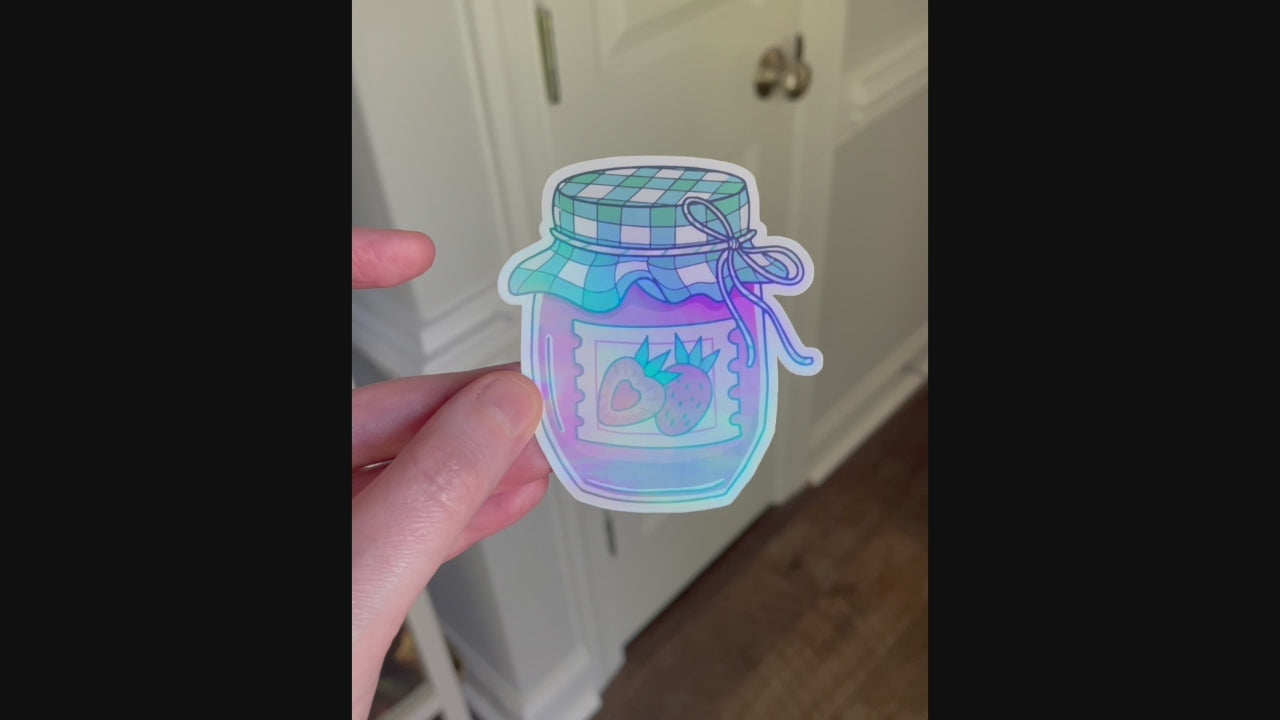 Jam Jar Holographic Vinyl Sticker