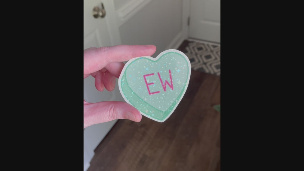 EW Conversation Heart Holographic Vinyl Sticker