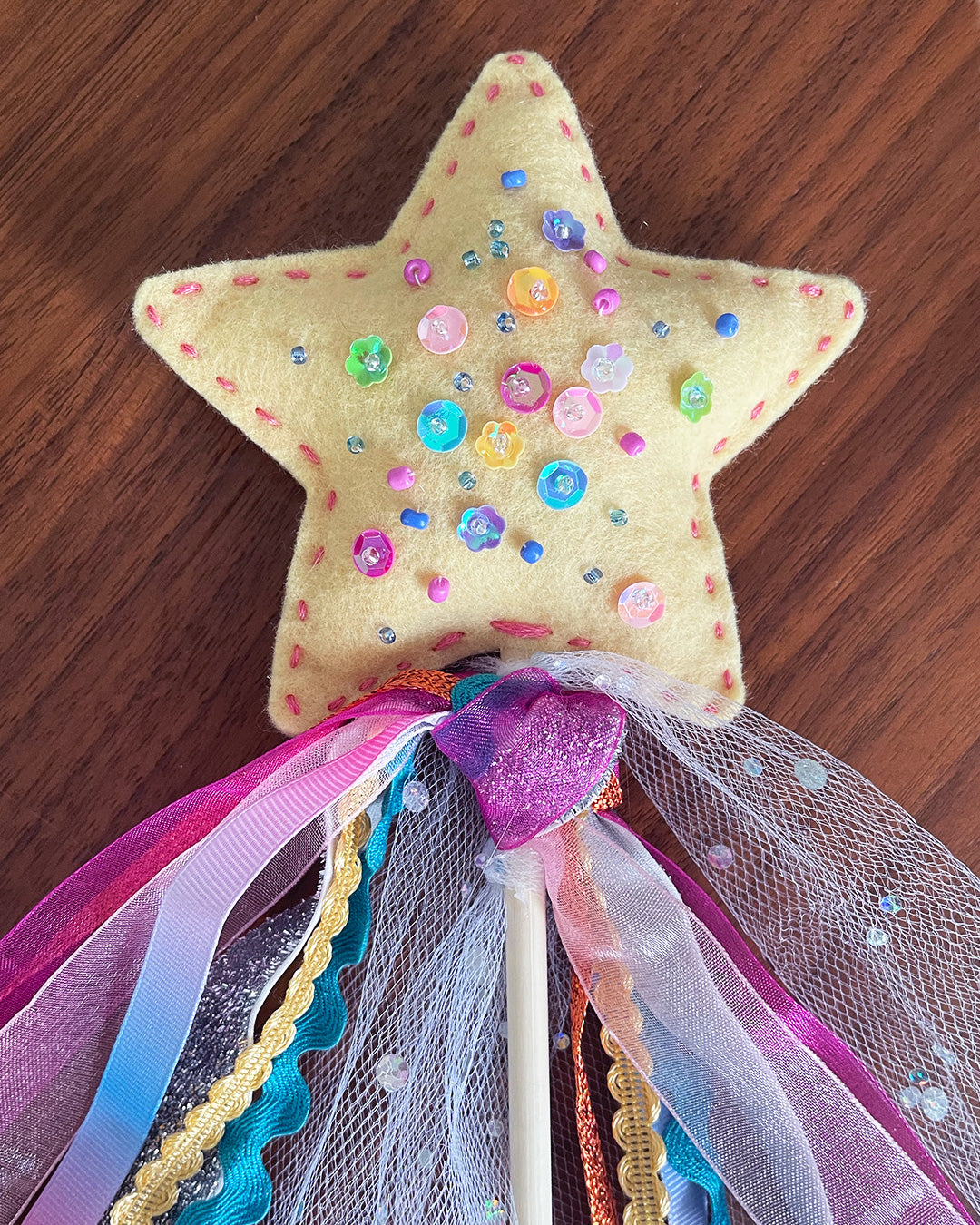 Embroidered Felt Star Wand
