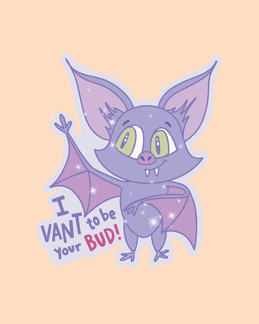 Vampire Bud Holographic Vinyl Sticker